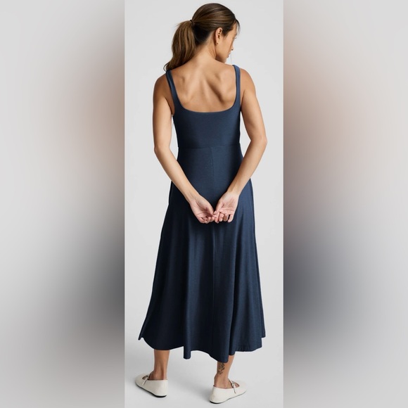 Beyond Yoga Featherweight At The Ready Square Neck Midi Dress- Nocturnal Navy - - Picture 2 of 5
